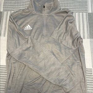 Adidas Light Gray Quarter-Zip Top